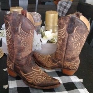 CIRCLE G COWGIRL BOOTS DISTRESSED